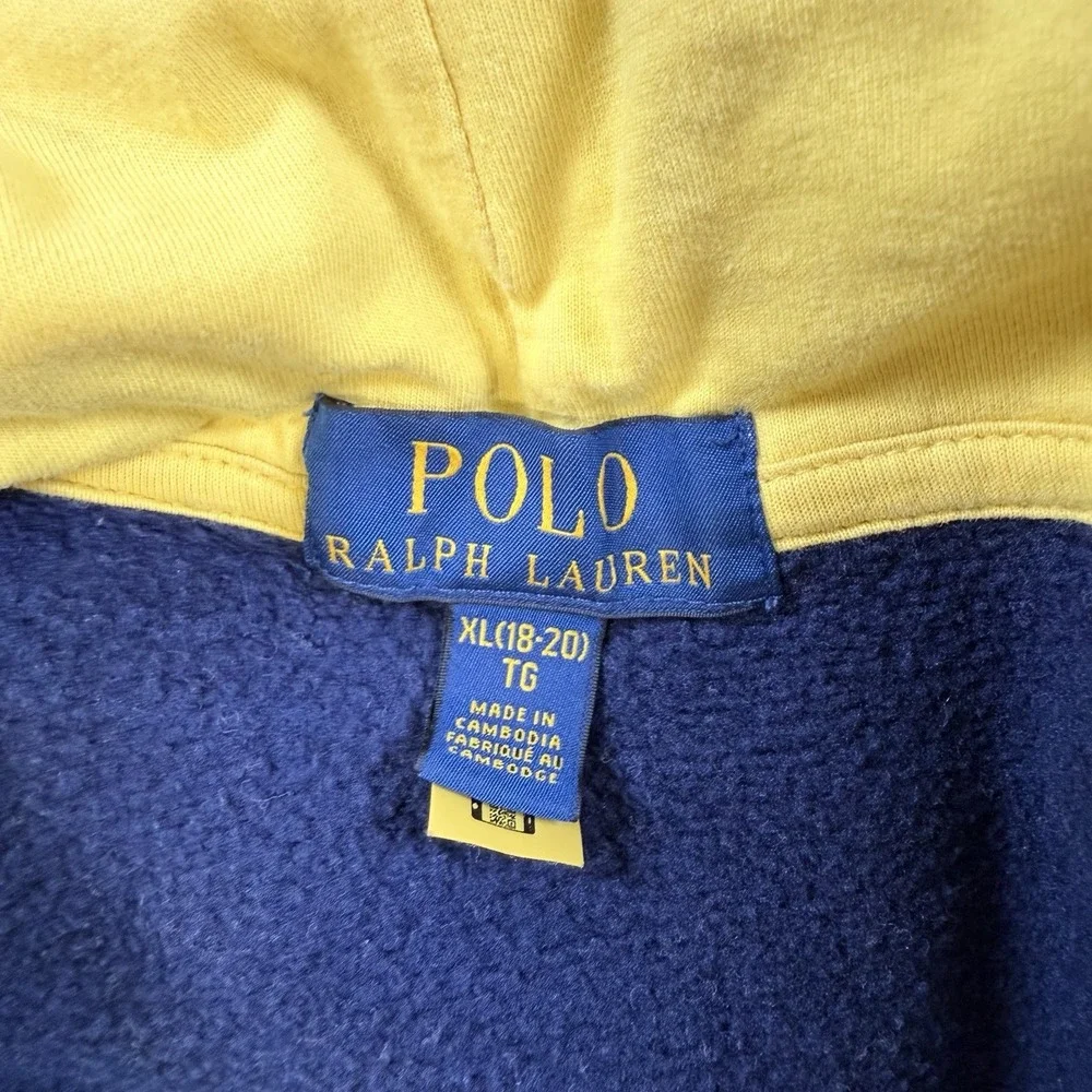 Polo Ralph Lauren Multicolor Pullover Hoodie Long Sleeve Logo Teen 18-20